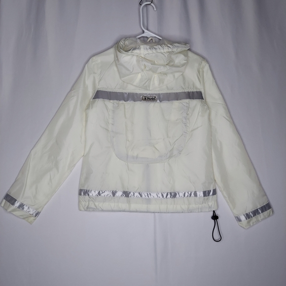 Y2K Vtg Mudd Nylon Jacket Small Hooded Reflective Kangaroo Pocket Mesh Zip 00s - Picture 3 of 11